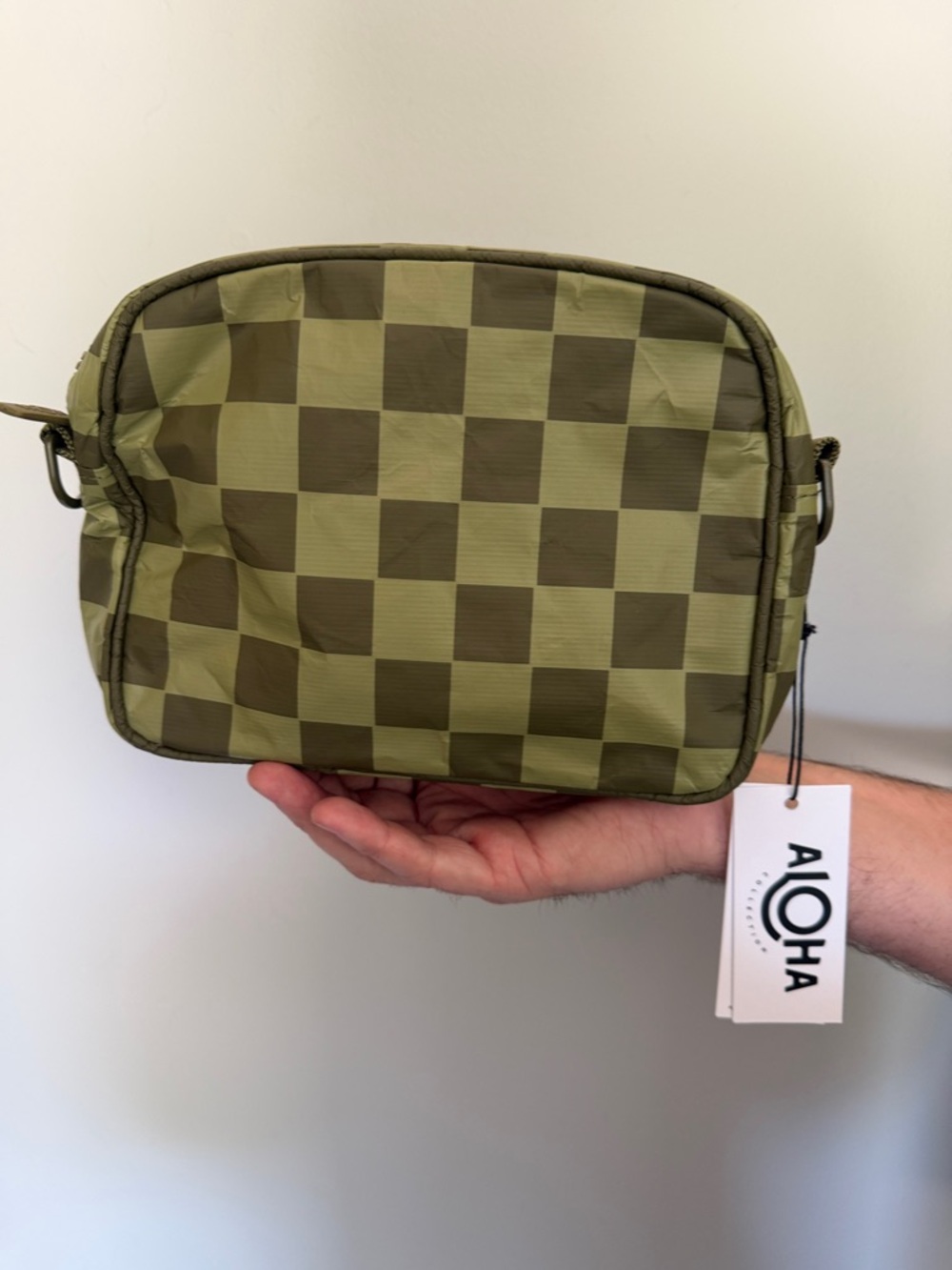 ALOHAS Olive Checkerboard Toiletry Bag